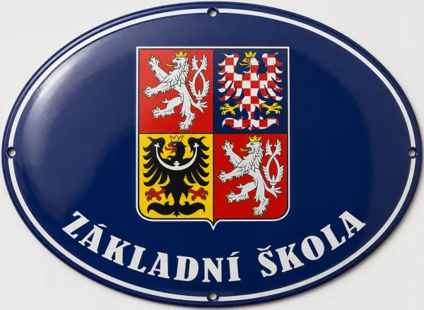 Smaltovaná cedule pro školu (školku) v oválu A11-skola 2